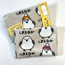 오에카키상 일본페이스타올 선물용수건 캐릭터수건, 1개, 흰머리오목눈이