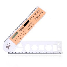 多功能計算機摺疊尺 幾何圖形繪圖尺 學生學習文具 波浪尺, 1個, 行動是打敗焦慮最好的辦法