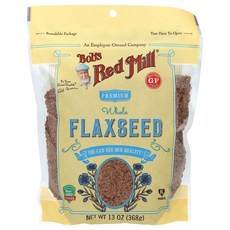행복하고 건강하게 Bob's Red Mill 프리미엄 홀 아마씨드 13 oz (368 g) 백년회로하세요, BobsRedMill프리미엄홀아마씨드13oz368g