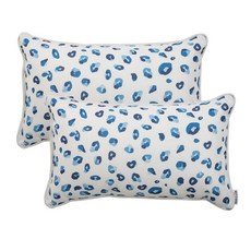 JMKaixin 파티오 허리 베개 2개 팩 30.5 x 50.8cm(12 20인치) 변색 방지 야외 방수 베개 내부 포함 가정 테라스 소파용 장식용 정원 쿠션, 얼룩