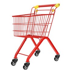 FOOI 예쁜 어린이 쇼핑카트 아동 장난감 철제카트 주방놀이 아동장보기 놀이, 레드, 1개