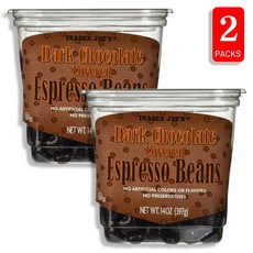 Trader Joe Dark Chocolate Espresso Beans 트레이더조 에스프레소빈 커피 다크 초콜릿, 2개, 397g