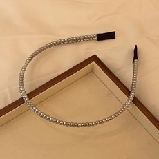 南洋千金疊戴灰色珍珠發箍女款法式2025新款洗臉頭箍壓發卡頭飾, 1個, 雙層細珍珠