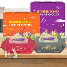 국산 안심 캡형 물티슈 100매 340g 3입 5입 선물 세트 깨끗한 무형광 무포름 무향