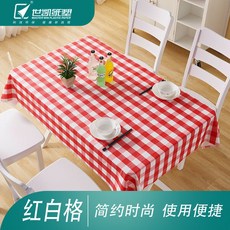 加厚一次性桌布檯布家用長方形防水防油免洗圓桌餐桌布戶外野餐墊, 紅白格1.6*1.6米5張【特厚不透石頭, 1個