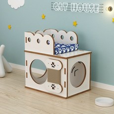 가정용 고양이 1개 원목터널, M
