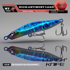 【釣友俱樂部】泥鰍刀雙鉤鐵板路亞餌 超遠投釣翹嘴鱸魚桂魚鯪魚淡水假餌, 藍背銀身,14.5g, 1個