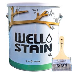 (제조사) 웰스테인 오일스테인 오일스텐 니스 목재 데크 나무 방부목 페인트, 1개, 투명, 4L