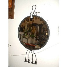 ︵House傢飾︵ 鍛鐵圓形掛鏡