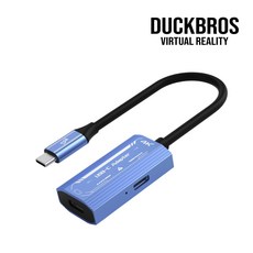 AR/掌機 轉接器 Hub 適用於 Xreal/Rokid/ROG AR眼鏡 USB-C 4K 60Hz PD 100W, 1個, 單顯示轉接器 (藍)-不適用NS2, 藍