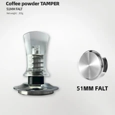 BEARR 깊이 조절 가능한 에스프레소 커피 탬퍼 투명 사이버 펑크 압력 54MMPowder 망치 분배기 바리스타 도, 07 51MM FALT