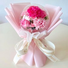 로맨틱앤 풍선꽃다발 카네이션 장미 꽃다발 LED 아크릴 꽃풍선 화환, 핑크믹스+일반형꽃다발, 1개