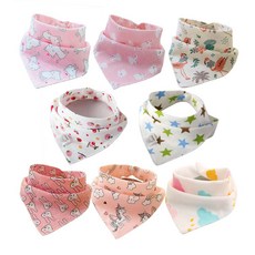 감성팩토리 삼각 순면 투버튼 턱받이 8종