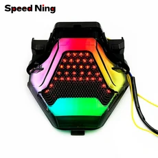 오토바이 LED 테일 라이트 회전 신호 브레이크 램프 DRL for YAMAHA R25 R3 MT07 FZ07 2014-2023 MT25 lc15, 01 검정색