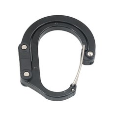 D型合金登山扣 360度旋轉掛扣, 黑色小號, 1個