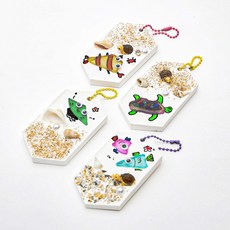 [릴리몰리] 업사이클링 바다유리 석고방향제 4인 DIY 키트 만들기 환경교육 만들기 세트, 레몬라임