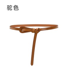 真皮女士細腰帶 焦糖色