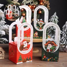 답례품 (별별창고) 크리스마스 산타 선물 포장 박스 구디백, 빨강마을 산타 박스