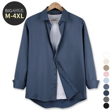 오버나인 M-4XL 남자 남성 링클프리 사계절 스판 남방 셔츠