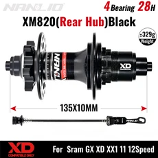 Nanlio XM820 전면 또는 자전거 허브 120T 소음 산악 NBK 밀폐 베어링 8-11 28/32/36 홀 6 폴