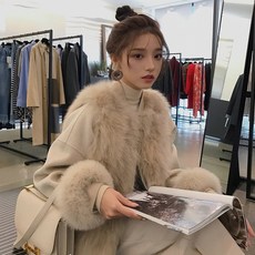 토끼털 조끼 사무실 아우터 경량 포근한 여성용 겨울 퍼