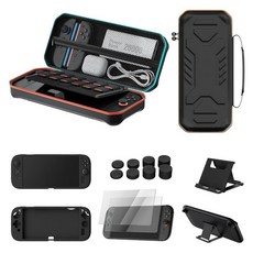 Hosanwell Longest Durable Travel Carrying Case for Switch 2 20252 Screen ProtectorHard with 12 Gam, 스위치 2 케이스 세트