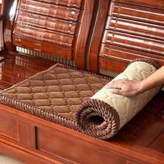 沙發坐墊 靠墊 坐墊 靠背腰墊 防滑 加厚毛絨沙髮墊冬季新款2024毛絨坐墊子加厚法式輕奢防滑沙髮套罩巾, 咖啡色