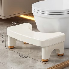 YXQY 臺灣出貨 家用坐便凳 加厚防滑墊腳凳 馬桶凳 浴室凳 蹲便凳, 可調節款單面馬桶凳-米白色