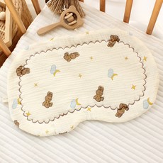 雲月小兔 嬰兒枕頭墊 十層紗純棉多功能紗布巾 溢奶墊擦汗巾 寶寶頸椎貼合透氣枕巾 25X39CM