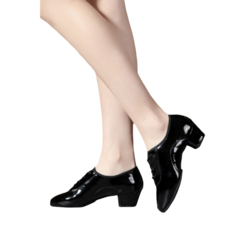 Makone 남여공용 미끄럼 방지 구두 가죽 라틴댄스 굽3cm 댄스화