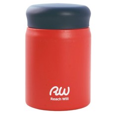 Reach Will 魔法瓶 不鏽鋼真空食物罐, 1個, 320ml, 霧面紅