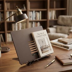 스틸 독서대 태블릿받침대 노트북거치대, 브라운