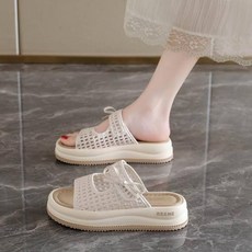 夏季女鞋腳小個子小尺碼半拖腳寬腳胖大尺碼一字拖鞋涼鞋女夏季寬楦舒適運動拖鞋增高防滑耐磨厚底涼鞋韓國黑色輕量透氣涼拖鞋一腳蹬懶人鞋娃娃鞋厚底鞋沙灘鞋女涼鞋防臭涼鞋編織涼鞋, 42, 米色