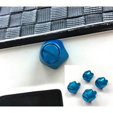 Nissan 日產 Tiida 超質感金屬鍍鉻霸氣尾管 金 紅 藍 銀 排氣管 尾飾管 斜管 平口管, 車牌螺絲 每組4入 藍色, 1個