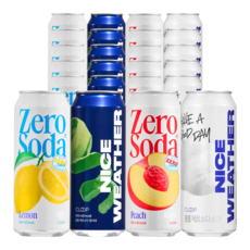 클룹 제로소다 500ml 24개입 세트 (레몬+청사과+복숭아+소다)