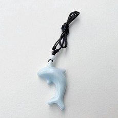 陶瓷口哨項鍊 海豚造型 可吹響 漢服配飾, 1件, 窯變