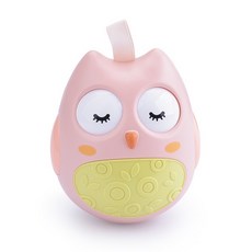 幼童玩具 眨眼貓頭鷹小熊蘋果不倒翁玩具 Q萌耐摔 嬰幼童鈴鐺玩具, 貓頭鷹（粉色A2P）袋裝, 1個