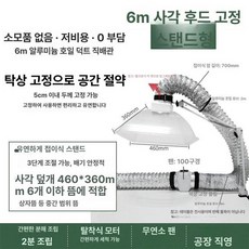 가정용 고기 환풍기 흡입기 환기 식당 배기 연기 냄새, 브래킷 포함 6m 소형 사각