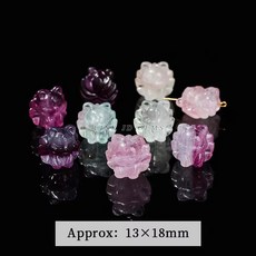 1 Pcs 천연 형석 조각 된 귀여운 동물 모양 구슬 여우 Pixiu 만화 종류 보석에 대 한 구멍 Diy 펜 던 트 액세서리 만들기, 85, Random Colors, 1개