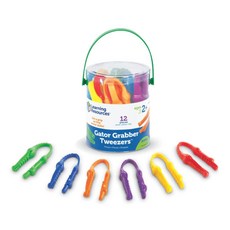 흥미유도 촉각놀이 악어 컬러집게 12p세트 실험키트 과학교구 과학놀이 과학실험 관찰