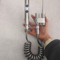 一進二出全銅馬桶伴侶套裝 銅雙控角閥馬桶手持沖洗器, 全不銹鋼二擋噴槍電鍍套裝-送生料帶裝飾蓋