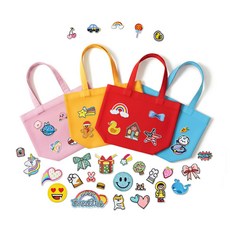 DIY 토트백 꾸미기 패치 세트, 스마일(S)