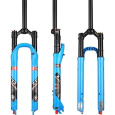 ZTZ MTB 에어 서스펜션 포크 2627529인치 산악자전거용 120mm 여행 거리 리바운드 조절 가능 QR 9mm 수동리모트 락아웃 XCAM 산악자전거 앞포크 초경량, 29 inch, Blue Manual Lockout