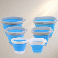 에브리누리 접히는 세차버킷 낚시 접이식물통 다용도물통 캠핑정리함, 3L - 사각