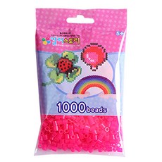 컬러비즈 5mm55g1000개900원, S32_싱글비즈 투명형광핑크색, 1개