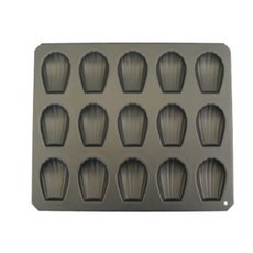 樸樂烘焙材料 日本CakeLand 迷你瑪德蓮貝殼烤模 - 不沾矽利康15連, 1個