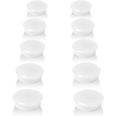 QOJOPU 냉장고 자석 화이트보드 공예품 냉장고용 강력한 소형 원형 장식용 헤비 듀티 10팩 블랙 미니 사물함 지도 교실용 귀여운 주방 및 사무실, 2.6cm-white-10pcs