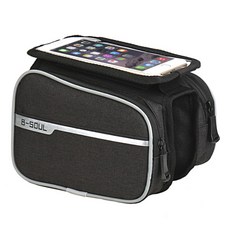 B-SOUL自行車上管包/上樑包/大尺寸手機雙包（支持6.2寸以下手機）台灣現貨, 黑色, 1個