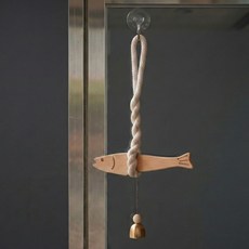 다주마 무타공 명태 도어벨 현관종 우드종 문딸랑이 개업선물, 화이트