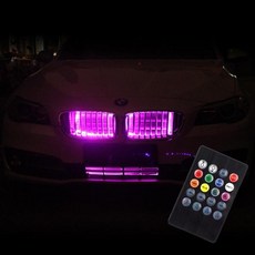 자동차 그릴 LED 라이트 튜닝 무드등 범퍼 장식 방수 차량용 인테리어 조명, 단일상품1